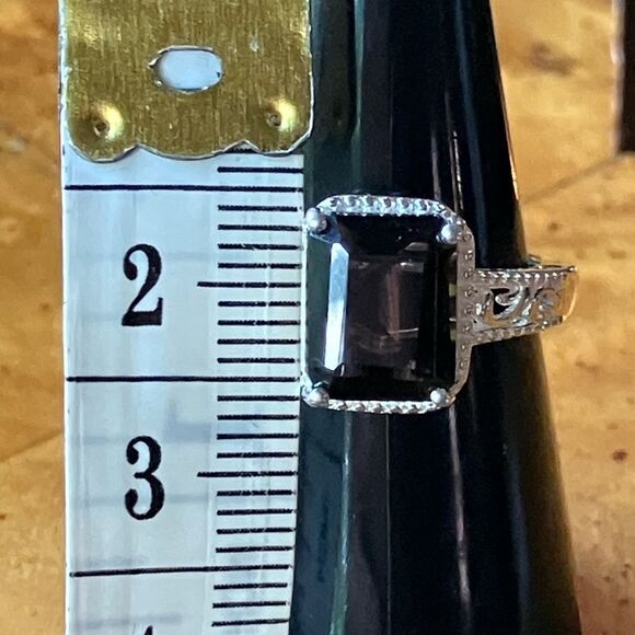 Natural Smoky Quartz Sterling Silver Ring Discounted Size 7 - Picture 7 of 10